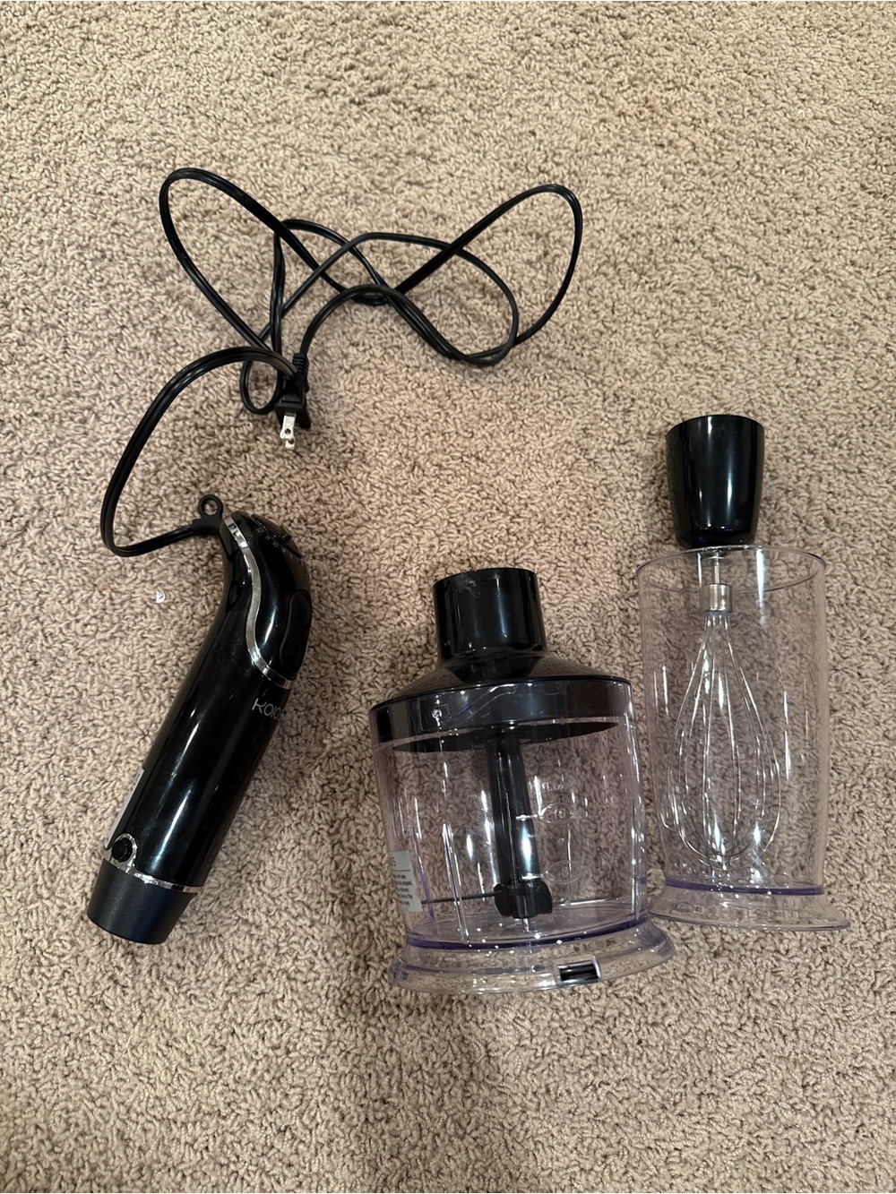 Black Handheld Food Processor Chopper & Whisk